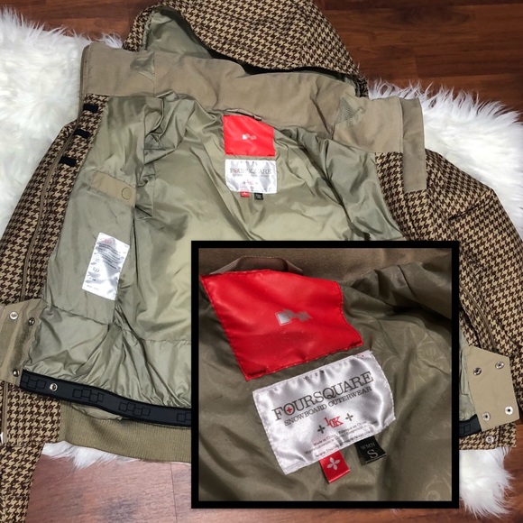 Four Square Tan Houndstooth Ski Jacket - Picture 8 of 8